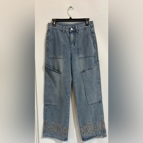 Tamway Vintage High Rise Wide Leg Jeans Size XS Waist 28 Length 28” - Picture 2 of 5